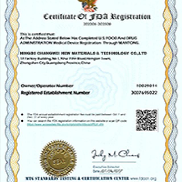 FDA Certificate