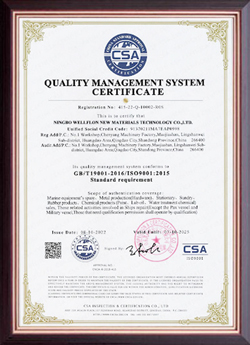 Quality Management System Certificate
